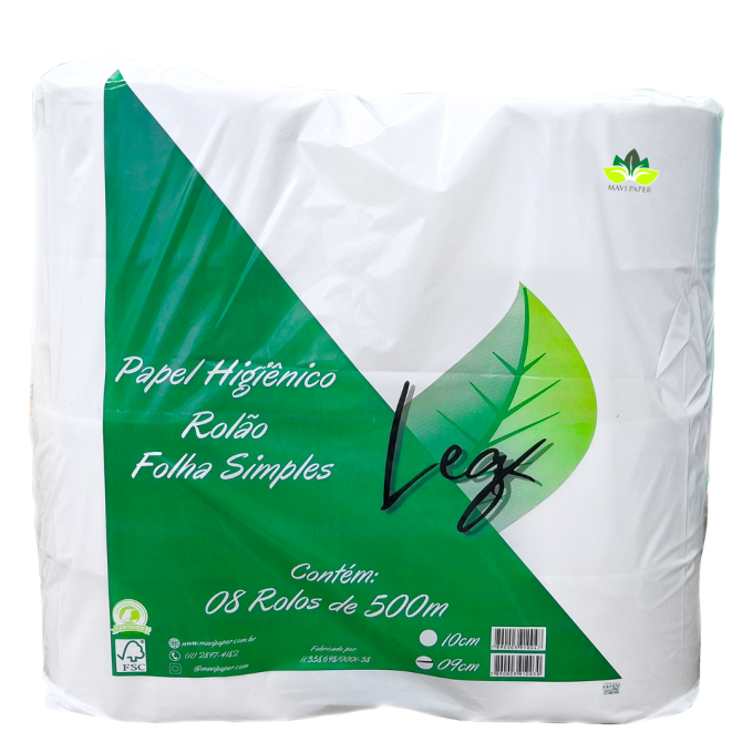 HIGIENICO ROLAO 08X09X500M FS LEAF